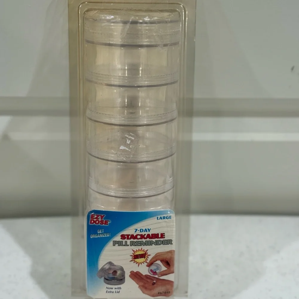 Ezy Dose Clear 7-Day Stackable Pill Reminder ~ Large ~ NEW